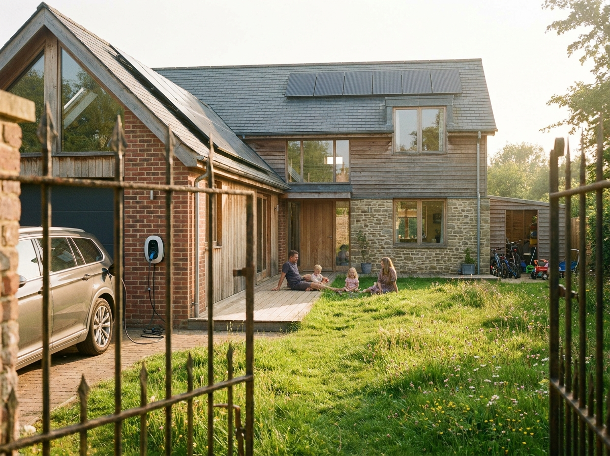 Residential solar array with sunburst